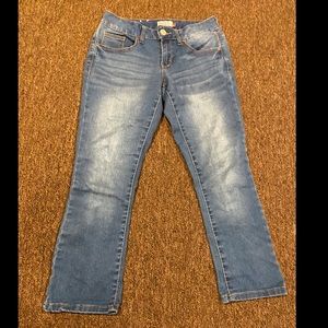 EUC Women Juniors Sz 5 SO Blue Denim Jeans pants bottoms straight leg fit